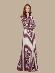 Arabella Saintmere | Women’s Pleated Maxi Evening Dress – High Neck Long Sleeve Formal Gown