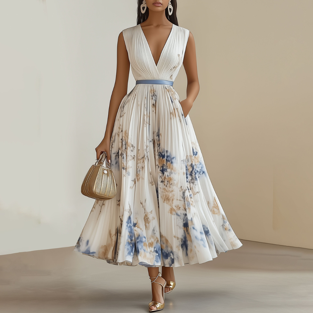Charlotte Allen | Pleated Floral Midi Dress