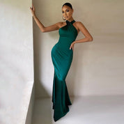 Valentina Sorelli | Halter Neck Maxi Dress – Elegant Backless Mermaid Fit for Evening & Events