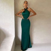 Valentina Sorelli | Halter Neck Maxi Dress – Elegant Backless Mermaid Fit for Evening & Events