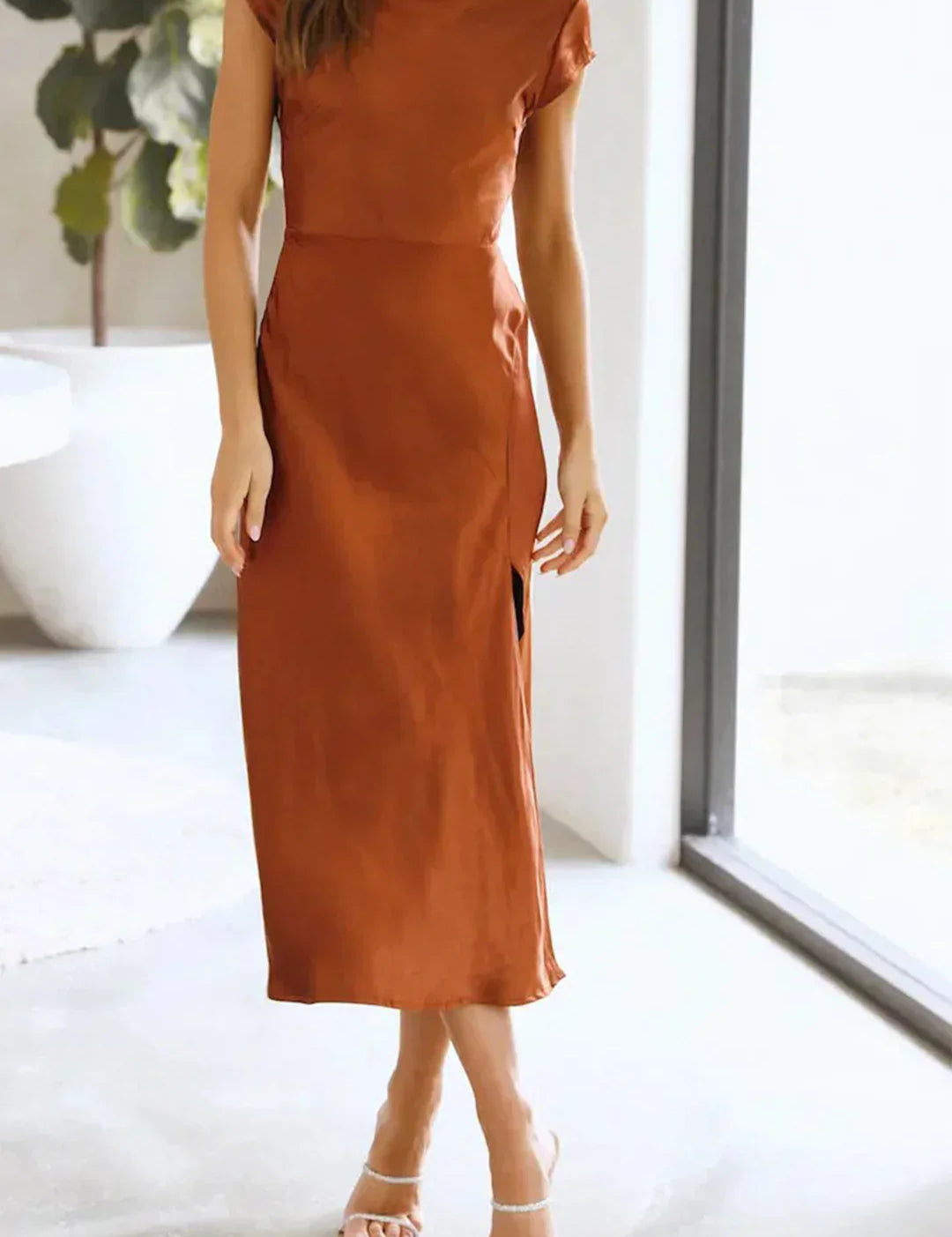 Colette Fairmont | Women’s Slip Dress – Midi Length with Minimalist Silhouette